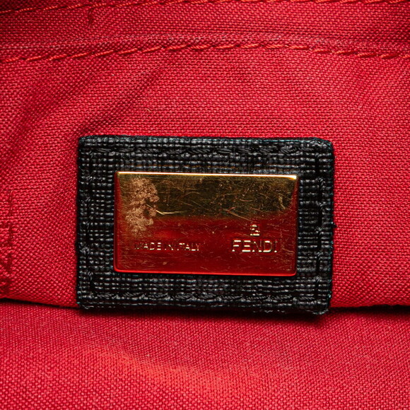 Fendi Zucchino Mamma Bucket Chain Handbag Black Leather - Picture 8 of 10